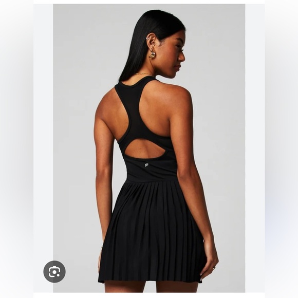 Fabletics Hot Shot Pleated Classic Mini Athletic Dress Black Size M - Picture 2 of 8